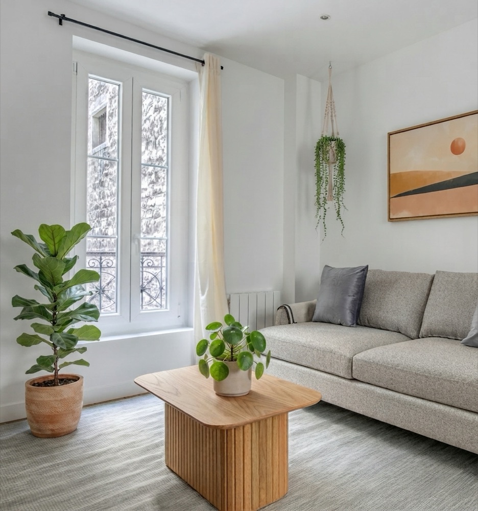 The same room with the plants fully grown